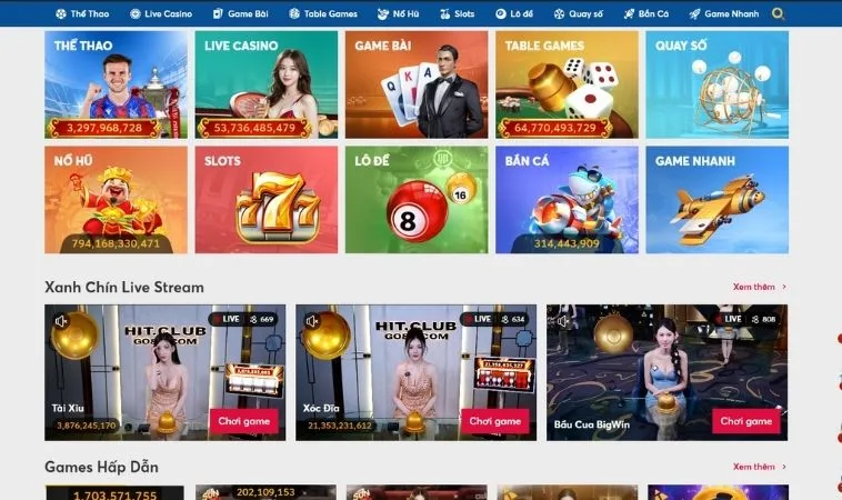 Đa dạng các thể loại game để trải nghiệm tại nhà cái VNBet77