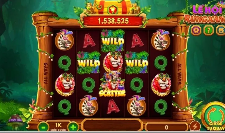 Tham Gia Nổ Hũ Rừng Xanh VNBet77 Để Chinh Phục Jackpot Kịch Tính 2 Giao diện chơi Nổ Hũ Rừng Xanh VNBet77